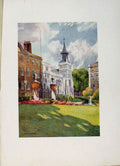 Original Old Antique Print Temple Garden London Color Fine Art
