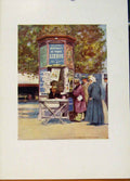 Original Old Antique Print Kiosque Paris France World Pictures C1902 20th