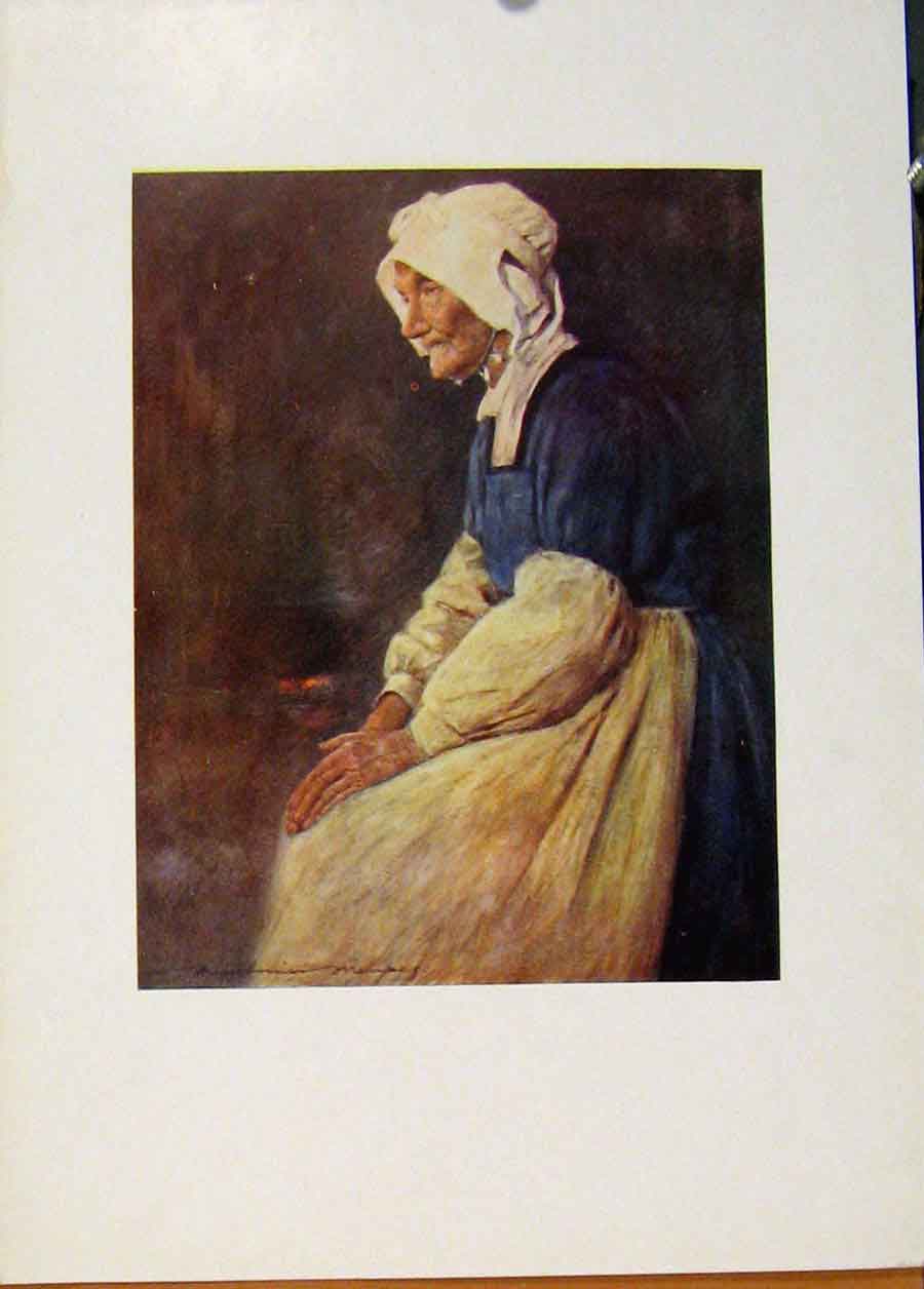 Original Old Antique Print World Pictures Breton Woman Brttany