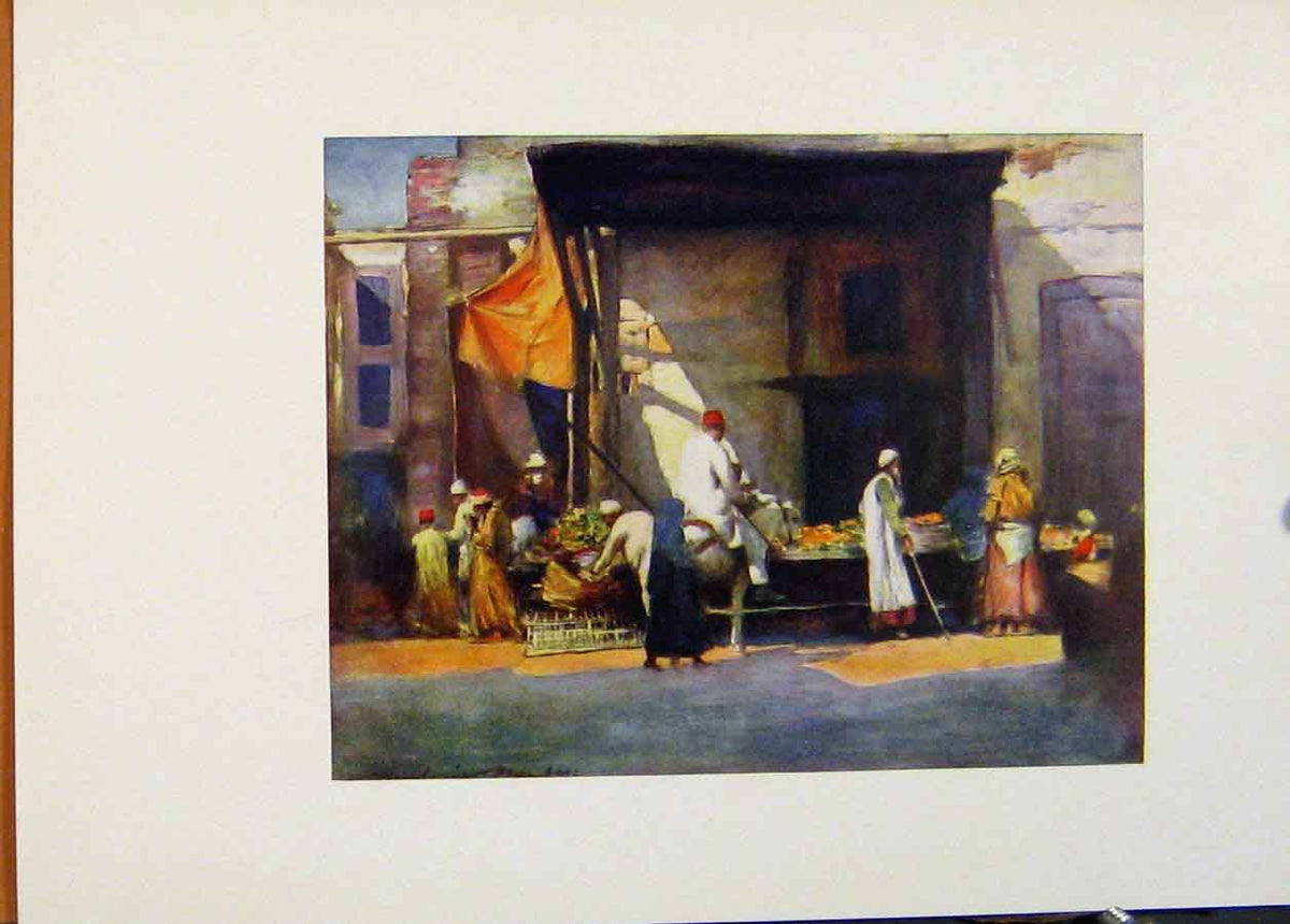 Original Old Antique Print Fruit Stall Egypt World Pictures C1902 20th Century
