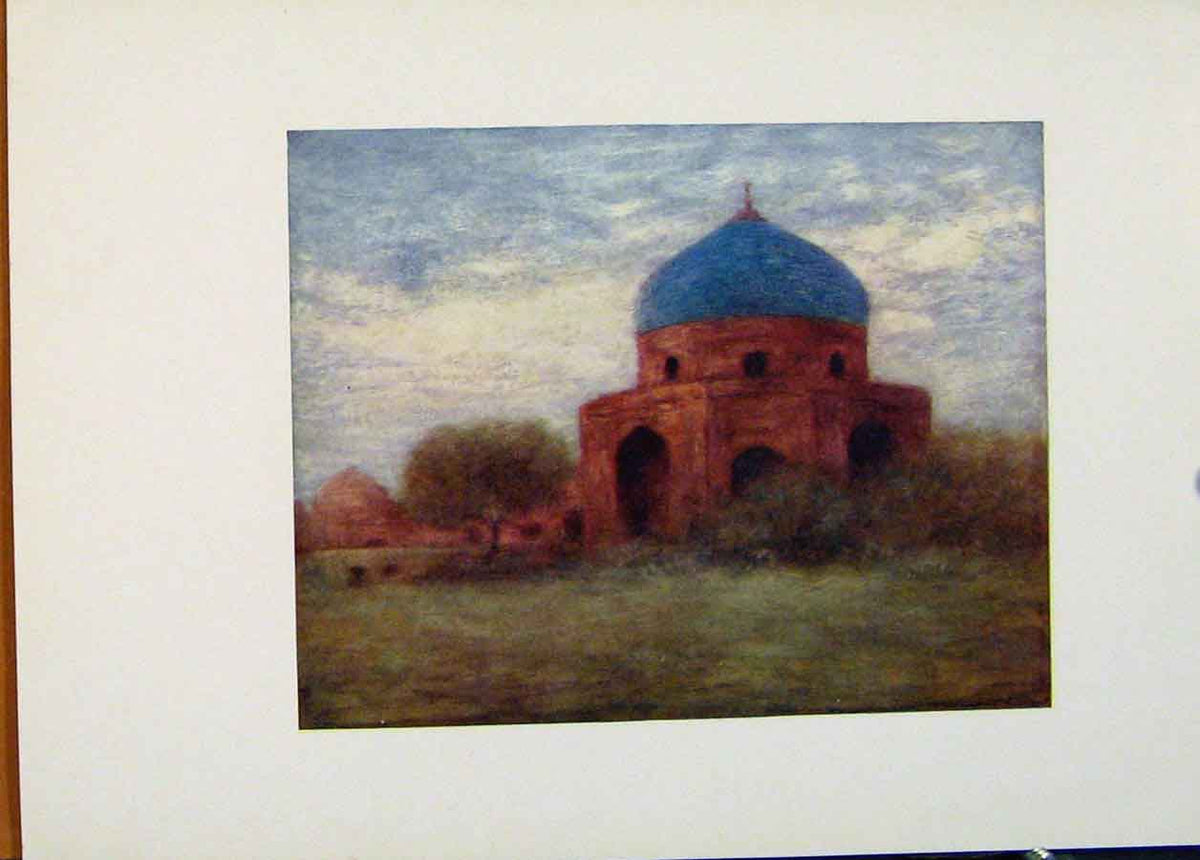 Original Old Antique Print Porcelain Dome Amritsar India World Pictures