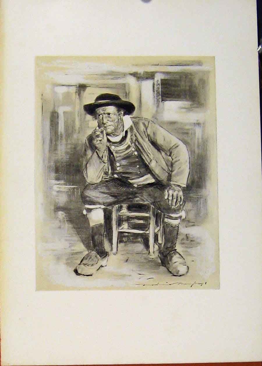 Original Old Antique Print C1902 Breton Peasant World Pictures Art 20th Century