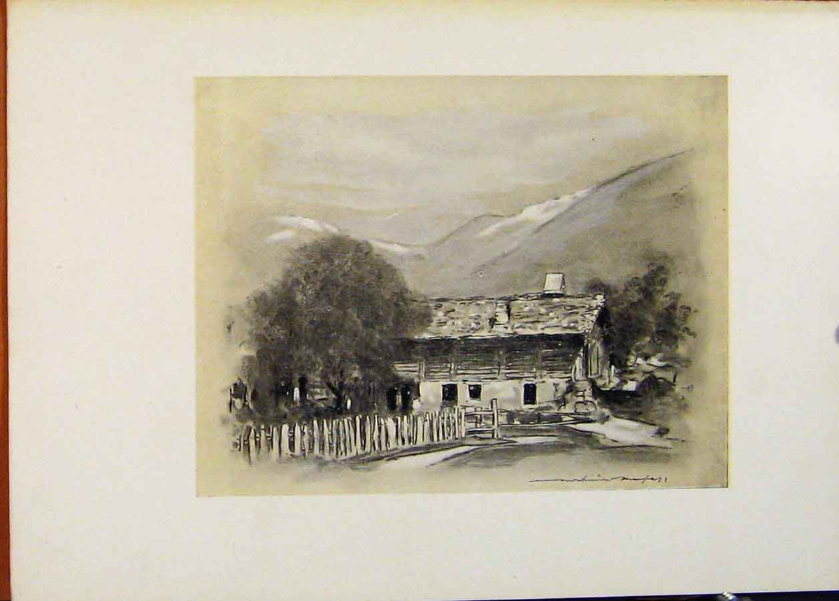 Original Old Antique Print C1902 World Pictures Chalet Near Lucerne 20th Century