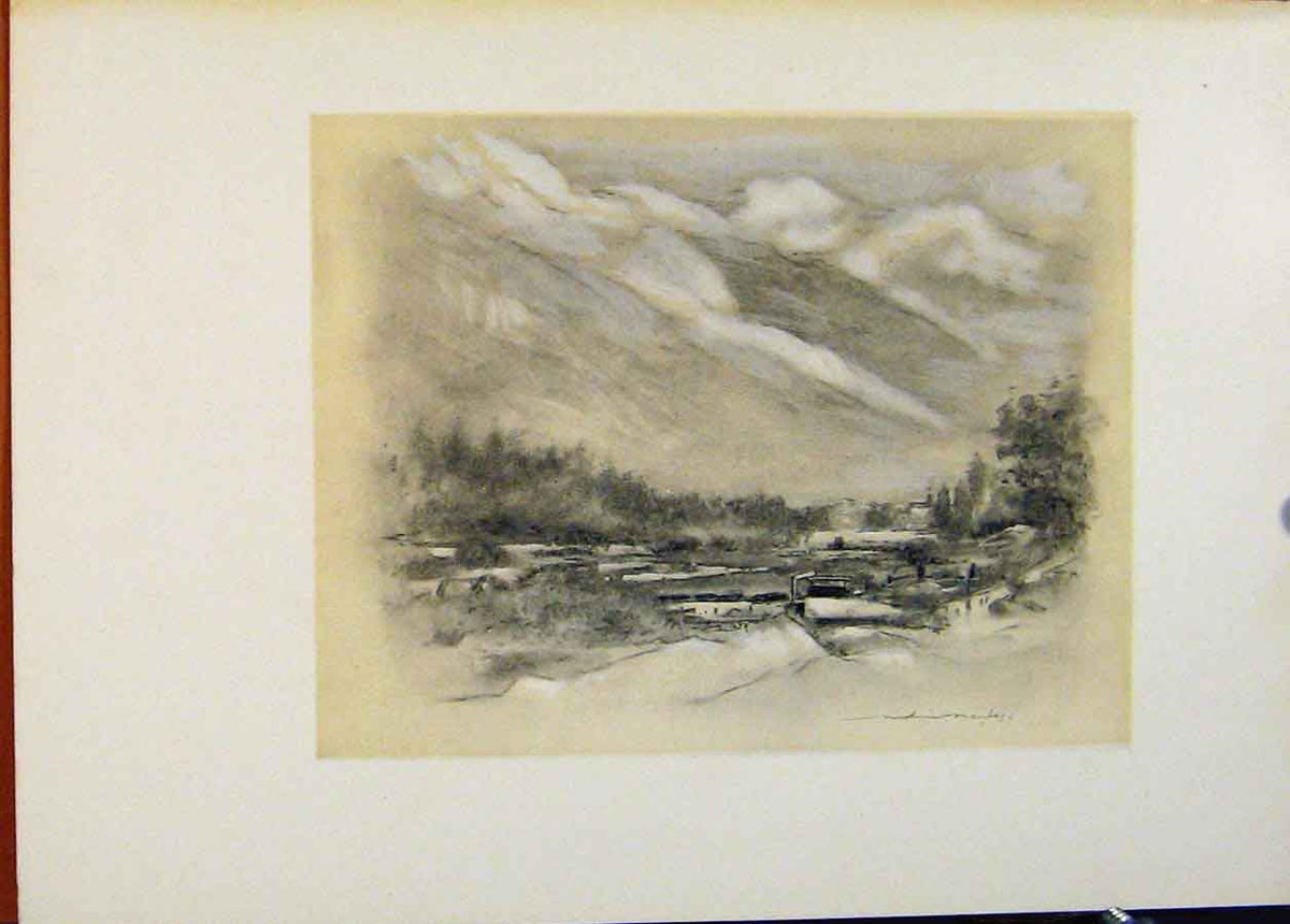 Original Old Antique Print Neighborhood Chamounix World Pictures