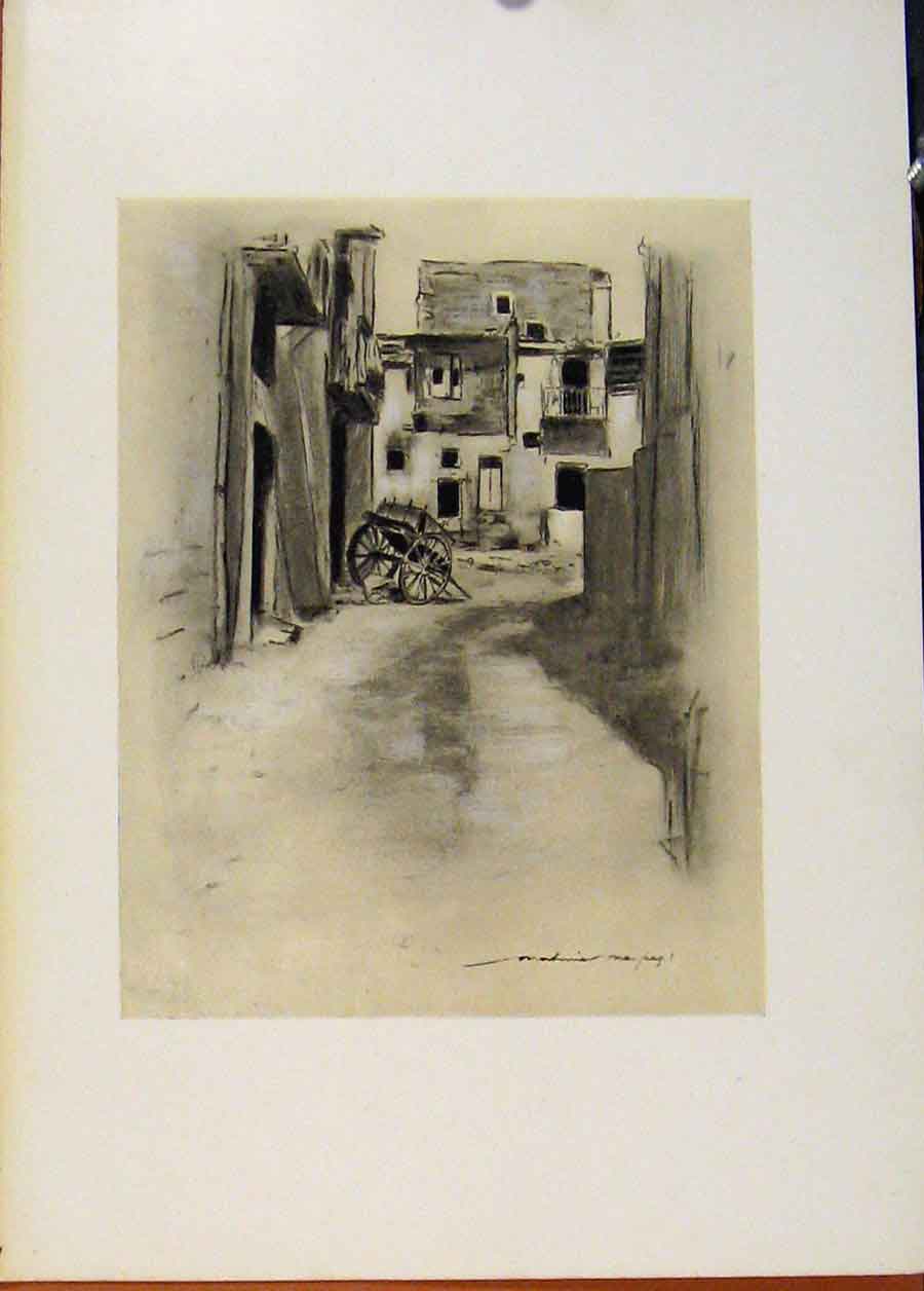 Original Old Antique Print Deserted Houses World Pictures C1902 20th Century