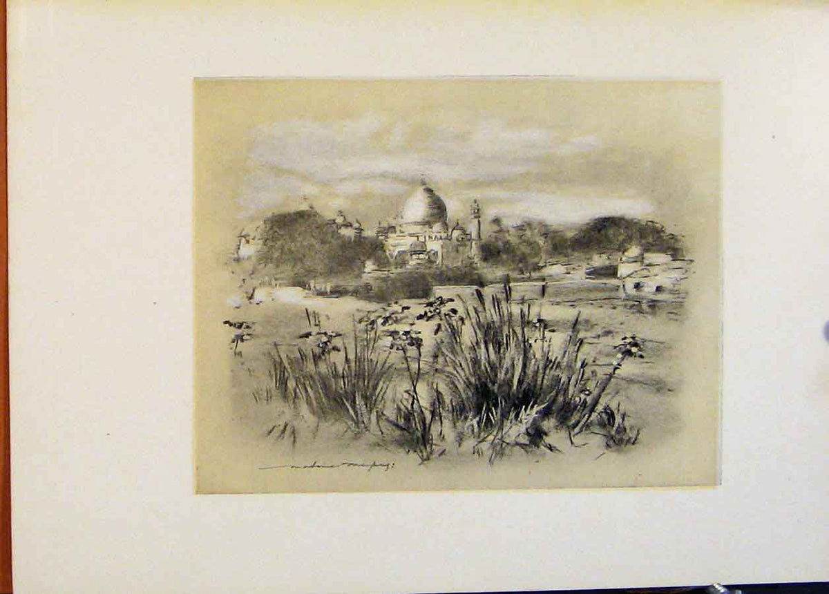 Original Old Antique Print C1902 The Taj At Agra World Pictures 20th Century