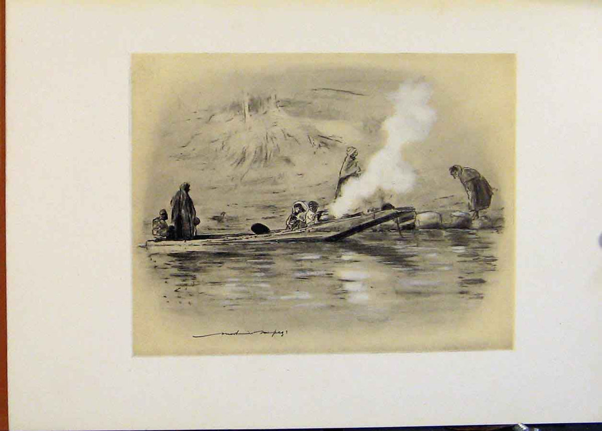 Original Old Antique Print Family Nomadic Tribe C1902 World Pictures 20th
