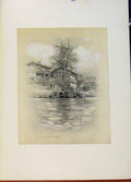 Original Old Antique Print World Pictures River Dwelling At Srinagar