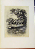 Original Old Antique Print C1902 An Up Country Village World Picture 20th