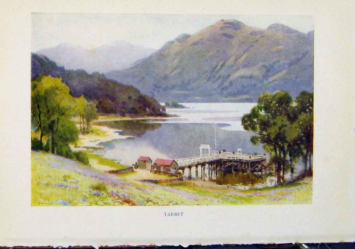 Original Old Antique Print By E W Haslehurst Tarbet Beautiful Scotland