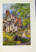 Original Old Antique Print Greys Friars Churchyard Beautiful Scotland