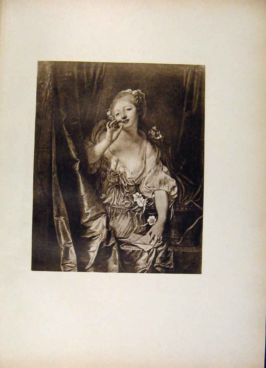 Original Old Antique Print French Art La Voluptueuse Le Maiser Envoye