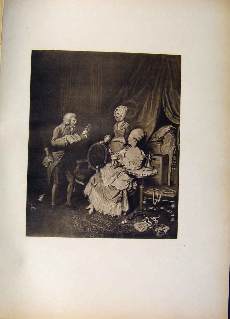 Original Old Antique Print French Art Decicace Dun Poeme Epique