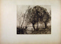Original Old Antique Print French Art The Lake By Corot Fine Art