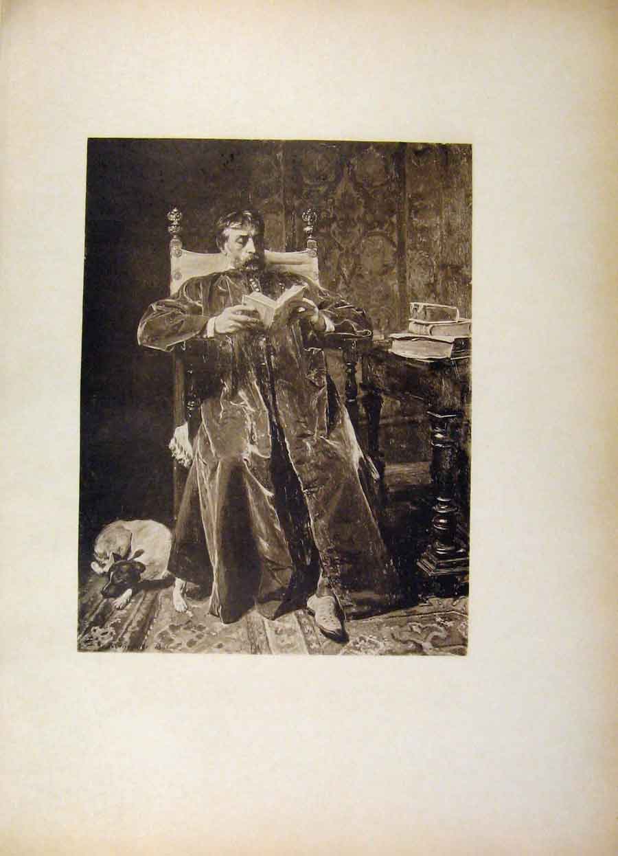 Original Old Antique Print French Art A Noble Eventian By Meissonier