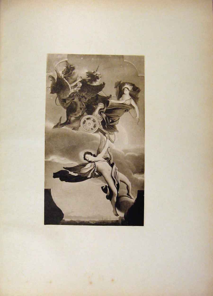 Original Old Antique Print French Art Lamour Et La Nuit By Lemcomte Du Nouy