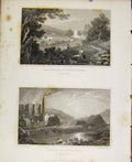 Original Old Antique Print Aberystwith Blaenau Gwent Cbrook Vale Monmouthshire