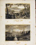 Original Old Antique Print View Near Pont Y Pool Nant Y Glo Monmouthshire Wales
