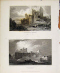 Original Old Antique Print Wales Caerphilli Castle Glamorganshire C1827 19th