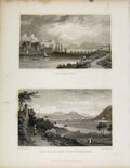 Original Old Antique Print Caermarthen And Vale Towy Wales Illustrated