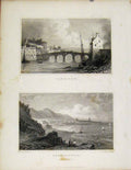 Original Old Antique Print Cardigan Aberystwith Cardiganshire Wales