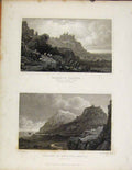 Original Old Antique Print Harlech Castle Merionethshire Remains Dyserth Wales