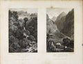 Original Old Antique Print Pont Y Glyn Pont Aberglaslynn Wales C1829 19th