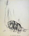 Original Old Antique Print Dog Drawing Just Pups By K F Barker Puppy Art 18th