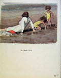 Old Antique Print Family On The Beach And At A Lake By J Dowd & B Spender