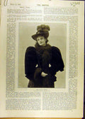 Original Old Antique Print 1896 Cynthia-Brooke Portrait Dog Actress Theatre