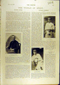 Original Old Antique Print 1897 Sport Racing Cricket Brown Tunnicliffe Bicycle