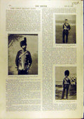 Original Old Antique Print 1897 Military Bands Artillery Cstreams Guards Horse