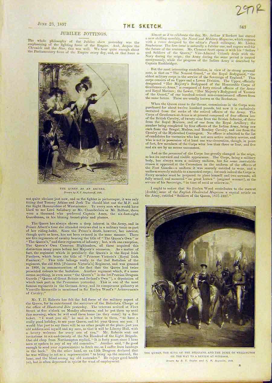 Old Antique Print 1897 Queen Jubilee Archer Woolbrook Doll'S-House Royal 19th