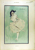 Old Antique Print 1897 Mam'Zelle Sketche Theatrelady Garden Fashion Dress 19th