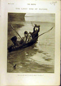 Original Old Antique Print 1897 Sketch Comedy Butter-Fly Hives Boat Victorian
