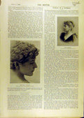 Original Old Antique Print 1896 Women Worker Bateson D'Angeli Sharp Celtic Lyre
