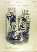 Original Old Antique Print 1896 Lady Gent Matrimonial Sketch Marriage Smith