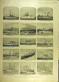 Original Old Antique Print 1898 Ships Squadron Cuban Ports Battleships Blockade