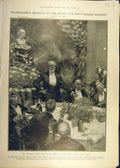 Original Old Antique Print 1906 Washington Birthday Savoy Banquet Reid Navy 20th