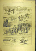 Original Old Antique Print 1889 Pack-Outfit Rocky Mountains America Horse 19th