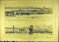Original Old Antique Print 1880 Boyd Elliott Newcastle Competition Bridge 19th