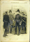 Original Old Antique Print 1856 Naval Uniforms Captain Admiral Midshipman 19th