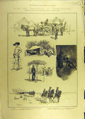 Original Old Antique Print 1885 Expedition Bechuanaland Methuen'S Horse Africa