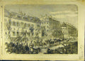 Original Old Antique Print 1855 Royal Imperial Procession Boulevard-Des-Italiens
