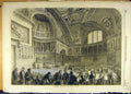 Original Old Antique Print 1861 French Senate Sitting Building Parliament 19th