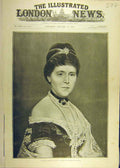 Original Old Antique Print 1890 Portrait Empress Augusta Germany Queen Prussia