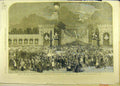 Original Old Antique Print 1853 Champs Elysees Paris Fete Emperor Balloon 19th