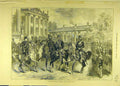Original Old Antique Print 1873 King Italy Berlin Review Guard Military 19th