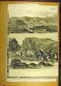 Original Old Antique Print 1885 India Afghanistan Bolan Pass River Guns Quetta