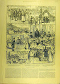 Old Antique Print 1884 Royal Visit Hull Infirmary Duke Duchess Edinburgh 19th